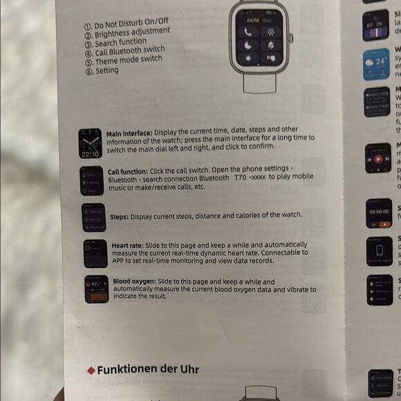 Smartwatch with Square Face - Black Fitness Tracker, make calls, etc. etc. - Picture 11 of 12